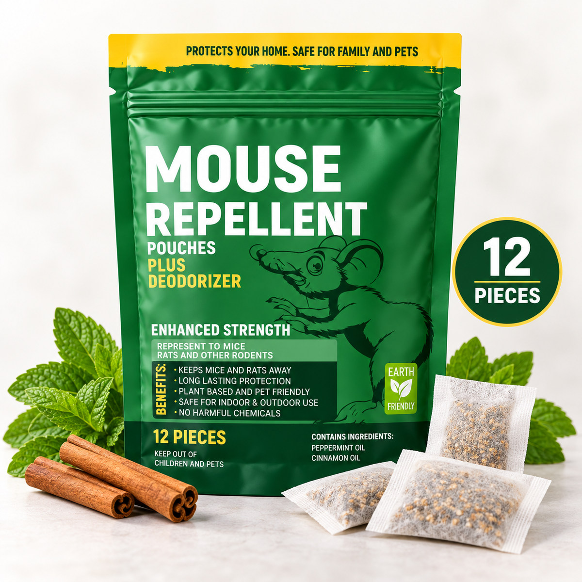 Pouches - Rodent Repellent Made in USA (12 Pouches) - TH