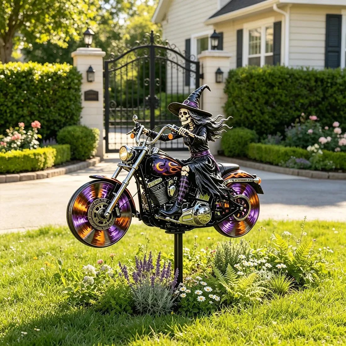 🎃 Halloween Motorcycle Garden Windmill 🏍️💨- TH