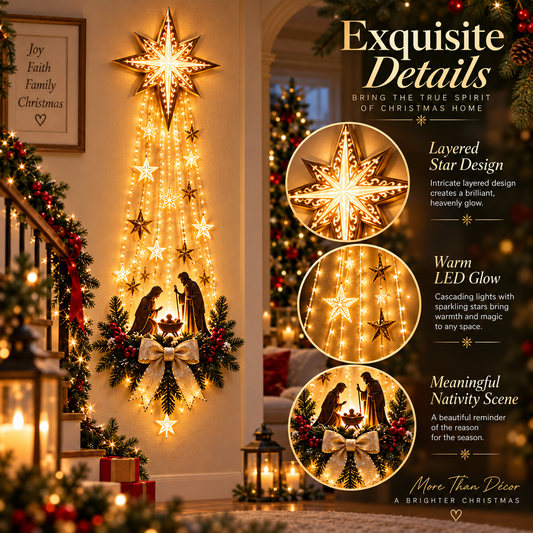 โจLast Day 70% OFFโจโ๏ธ Bethlehem Star of Faithโข โ Lighted Nativity Wall Decor-TH