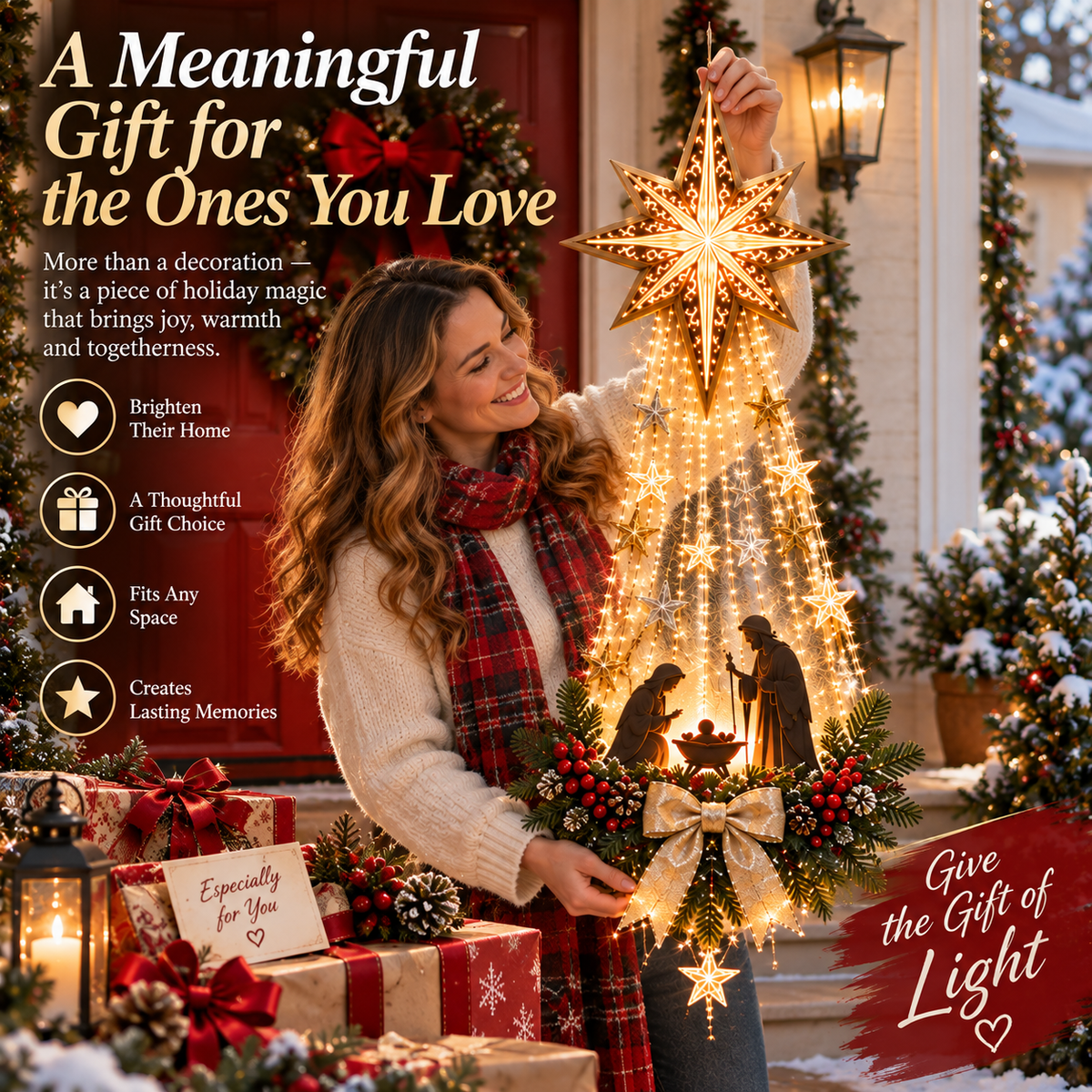 ✨Last Day 70% OFF✨✝️ Bethlehem Star of Faith™ – Lighted Nativity Wall Decor-TH