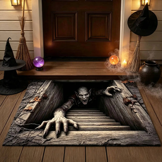 🎃 3D Halloween Horror Floor Mat – Spooky Skull Illusion Door Rug - TH