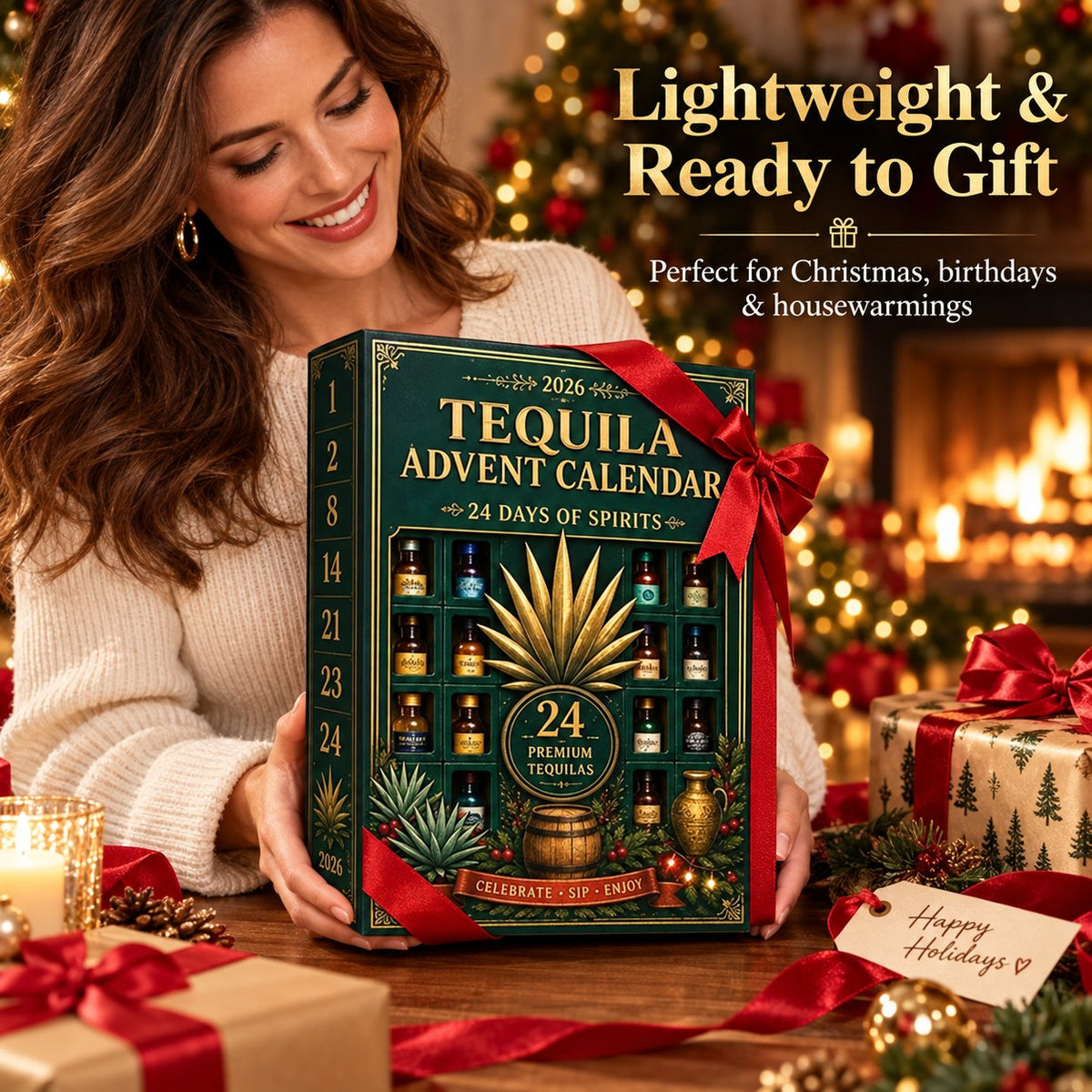 🎁✨ 24-Day Mini Tequila Bottle Advent Calendar – Holiday Countdown, Bar Decor & Collector Gift - TH