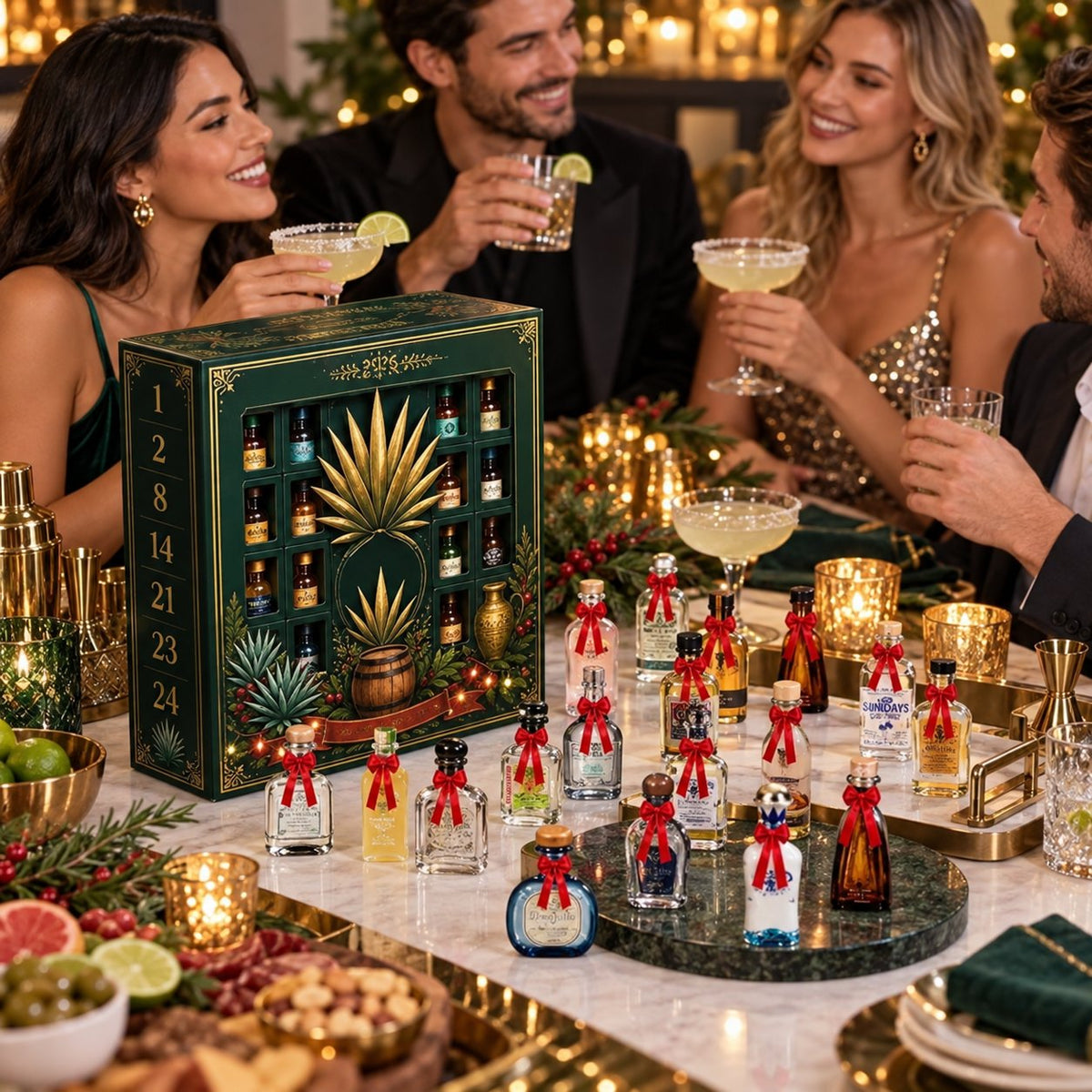 🎁✨ 24-Day Mini Tequila Bottle Advent Calendar – Holiday Countdown, Bar Decor & Collector Gift - TH
