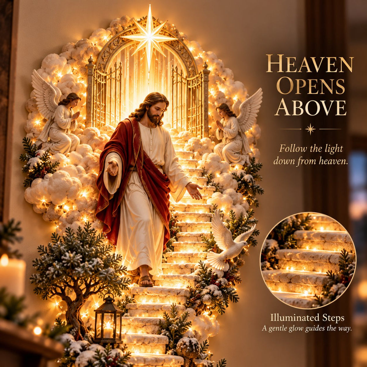 ✨ Last Day – 60% OFF!✨ Jesus Light of Heaven Christmas Wall Hanging✝️ - TH