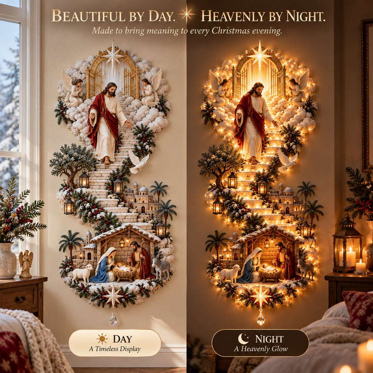 ✨ Last Day – 60% OFF!✨ Jesus Light of Heaven Christmas Wall Hanging✝️ - TH