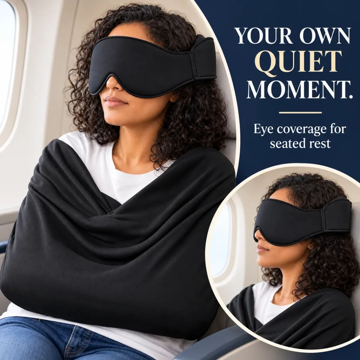 😴3-in-1 Airplane Sleep Support System - Integrated Plane Sleeping Accessories with Memory Foam Long Haul Flight Pillow✈️ - TH