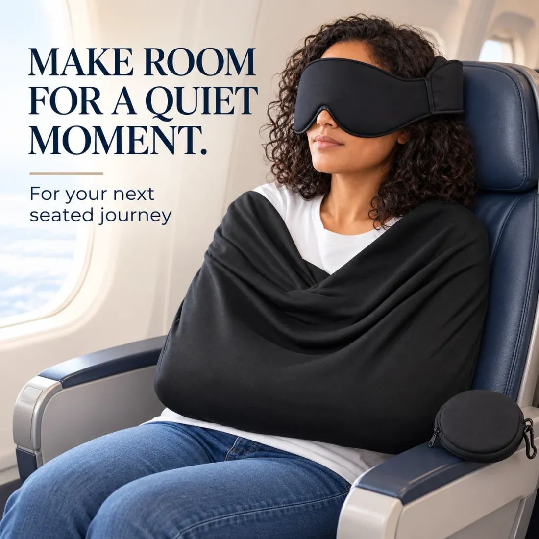 😴3-in-1 Airplane Sleep Support System - Integrated Plane Sleeping Accessories with Memory Foam Long Haul Flight Pillow✈️ - TH