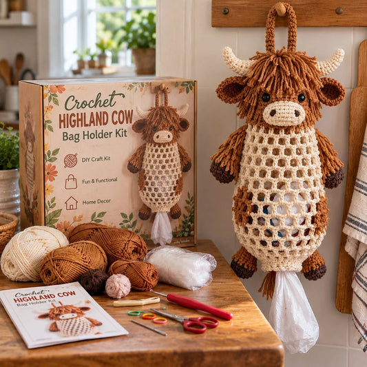 Crochet Animal Bag Holder DIY Kit โ Cute & Functional Hanging Storage Craft Kit - TH