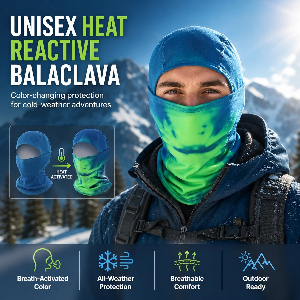 🔥Unisex Heat Reactive Balaclava,Temperature Sensitive Color Changing Mask - CYH