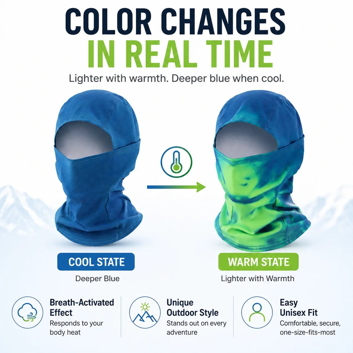 🔥Unisex Heat Reactive Balaclava,Temperature Sensitive Color Changing Mask - CYH