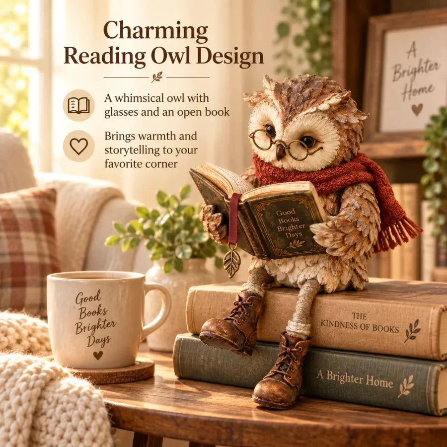 Reading Owl Figurine - TH