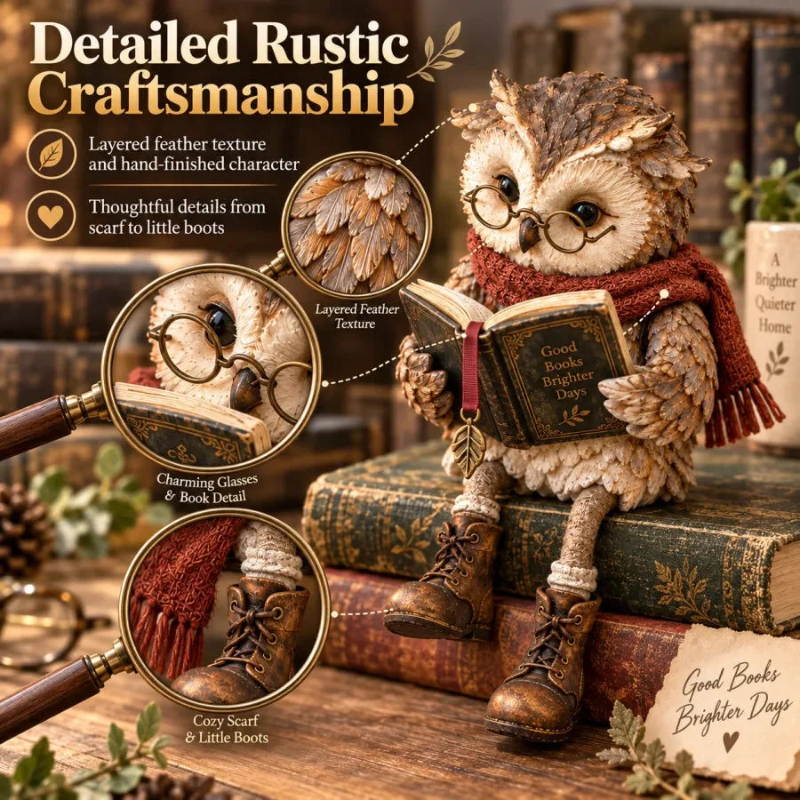 Reading Owl Figurine - TH