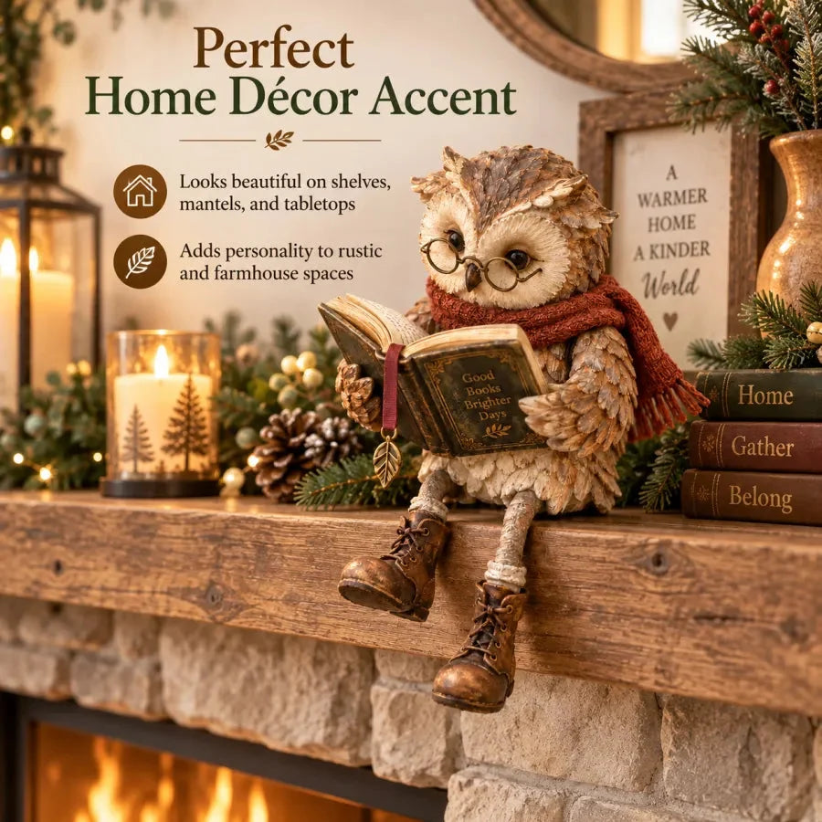 Reading Owl Figurine - TH