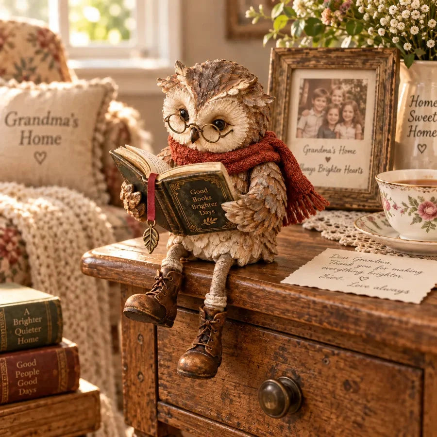 Reading Owl Figurine - TH
