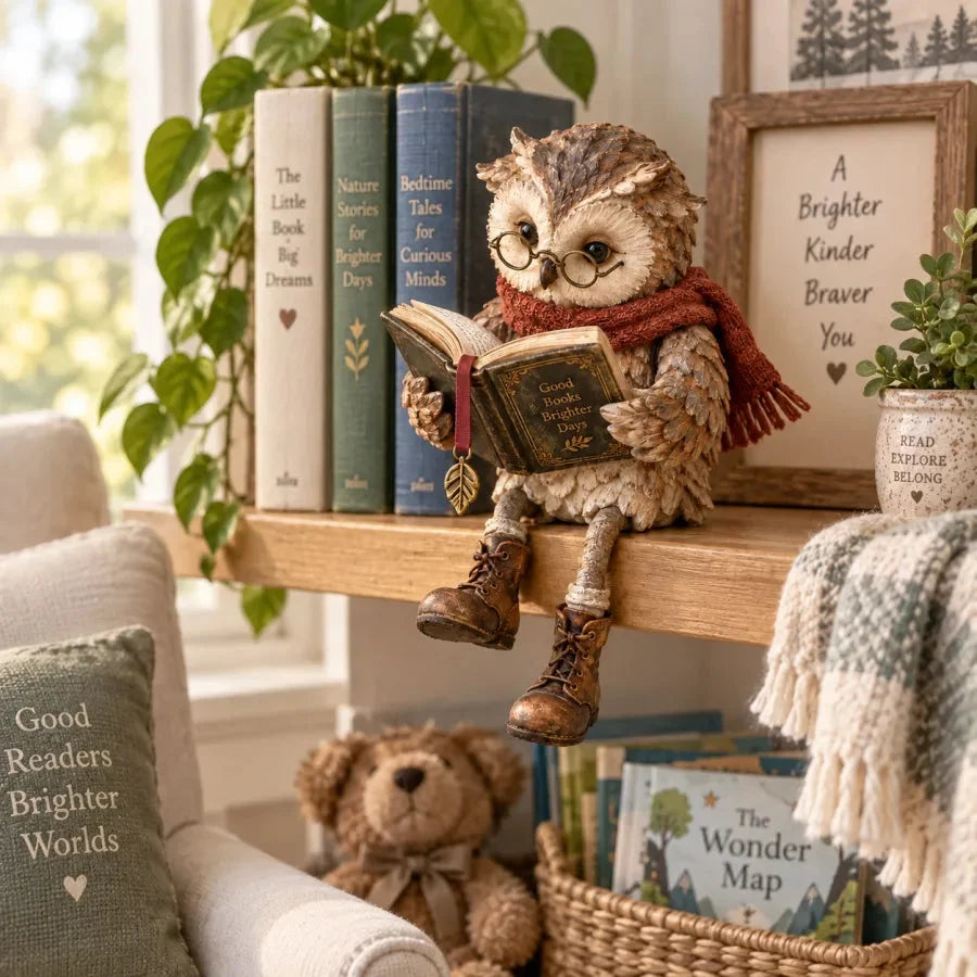 Reading Owl Figurine - TH