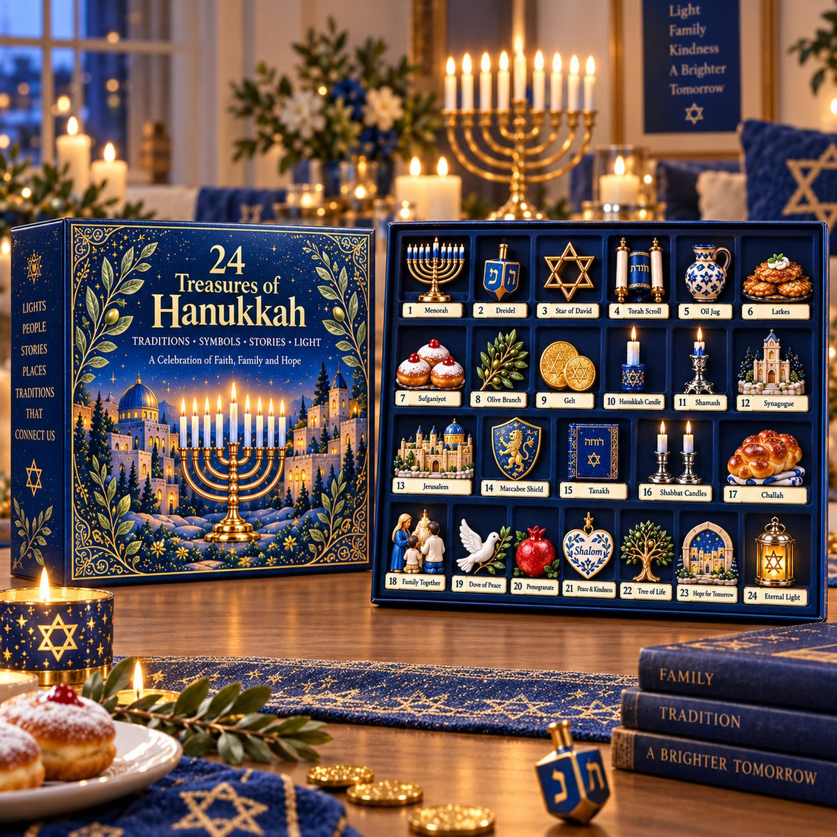 24 Treasures of Hanukkah – Traditions, Symbols & Light Countdown Calendar - TH