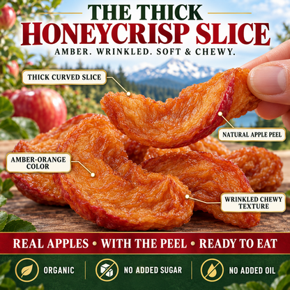 Nutritious dried apples made from fresh apples from Washington, D.C., using a three-steaming and three-drying process. - TH