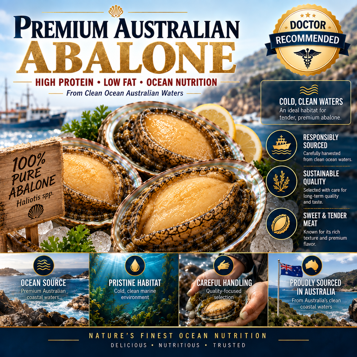 Premium Australian Abalone – High-Protein, Low-Fat Marine Nutrition for Heart-Conscious - CYH
