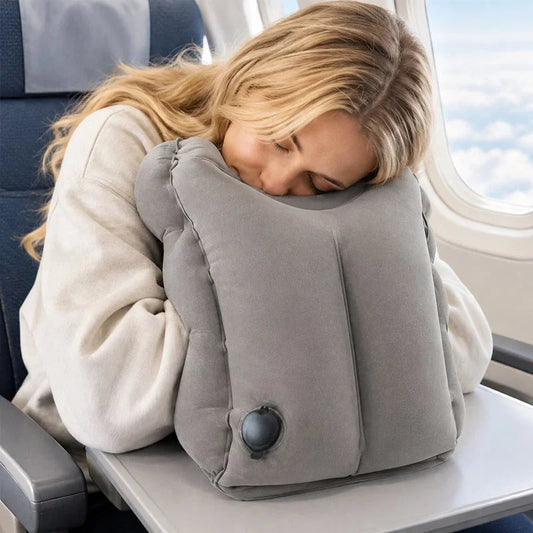 🛫 Ultra-Light Foldable Inflatable Travel Pillow | Portable Neck, Face & Arm Support for Trips 💤❤️ - CYH