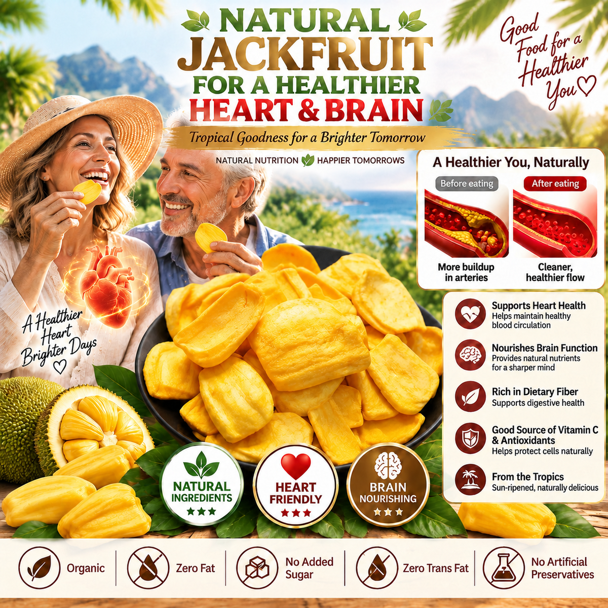 Golden Hawaii Dried Jackfruit – Natural Fruit Nutrition Supporting Digestive Balance, Heart Health, Joint Wellness & Everyday Vitality - CYH
