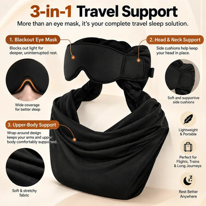 🔥🤯3-in-1 Travel Sleep Support – Blackout Eye Mask & Head Support - CYH