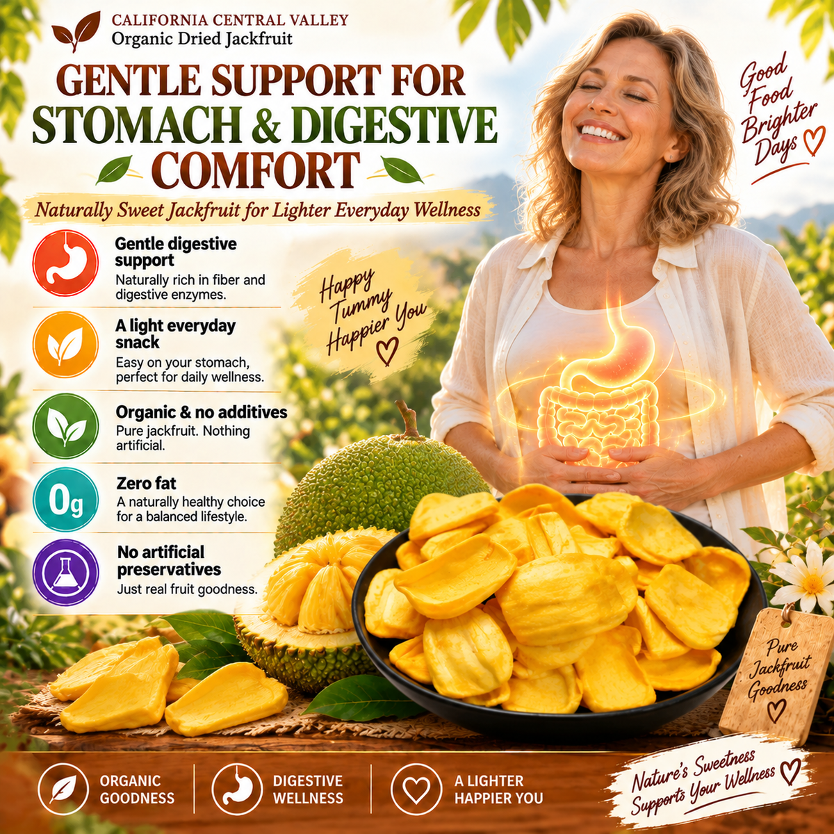 Golden Hawaii Dried Jackfruit – Natural Fruit Nutrition Supporting Digestive Balance, Heart Health, Joint Wellness & Everyday Vitality - CYH