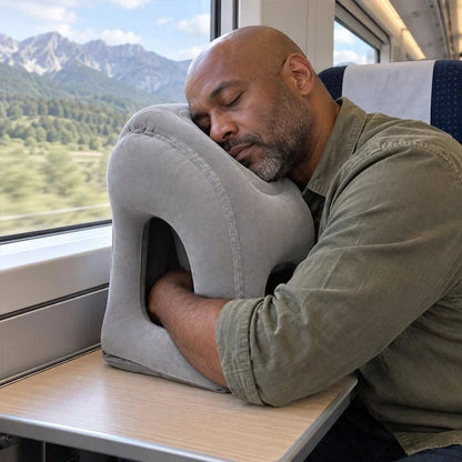 🛫 Ultra-Light Foldable Inflatable Travel Pillow | Portable Neck, Face & Arm Support for Trips 💤❤️ - CYH