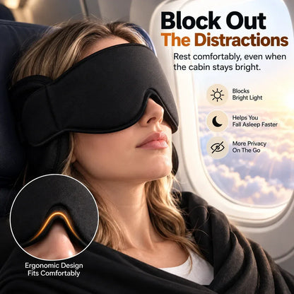 🔥🤯3-in-1 Travel Sleep Support – Blackout Eye Mask & Head Support - CYH
