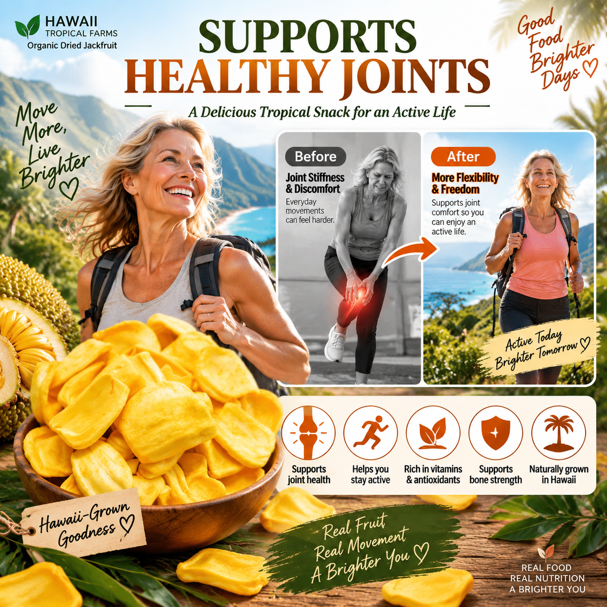 Golden Hawaii Dried Jackfruit – Natural Fruit Nutrition Supporting Digestive Balance, Heart Health, Joint Wellness & Everyday Vitality - CYH