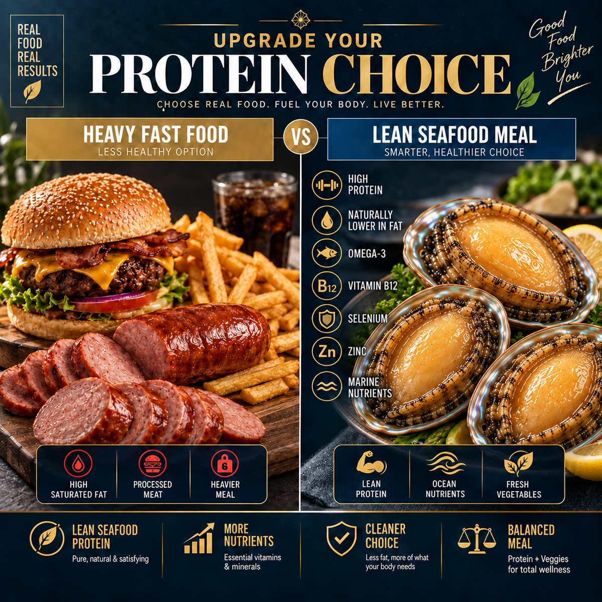 Premium Australian Abalone – High-Protein, Low-Fat Marine Nutrition for Heart-Conscious - CYH