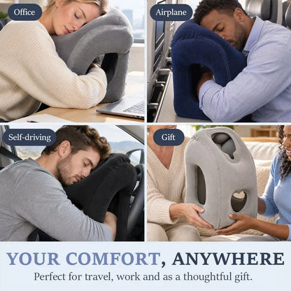 🛫 Ultra-Light Foldable Inflatable Travel Pillow | Portable Neck, Face & Arm Support for Trips 💤❤️ - CYH