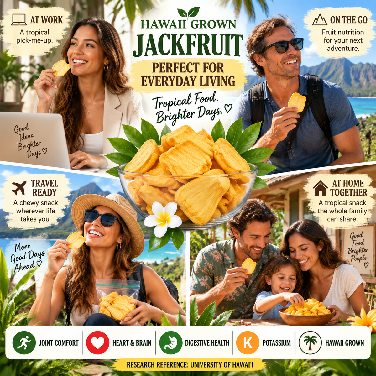 Golden Hawaii Dried Jackfruit – Natural Fruit Nutrition Supporting Digestive Balance, Heart Health, Joint Wellness & Everyday Vitality - CYH
