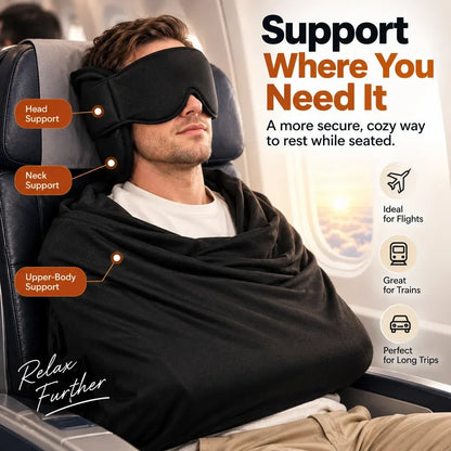 🔥🤯3-in-1 Travel Sleep Support – Blackout Eye Mask & Head Support - CYH