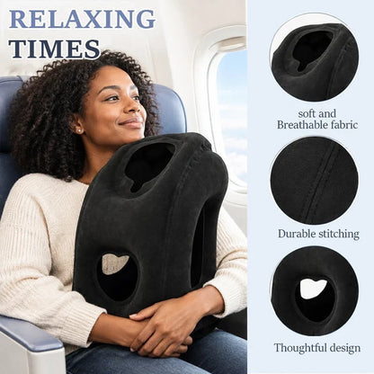 🛫 Ultra-Light Foldable Inflatable Travel Pillow | Portable Neck, Face & Arm Support for Trips 💤❤️ - CYH