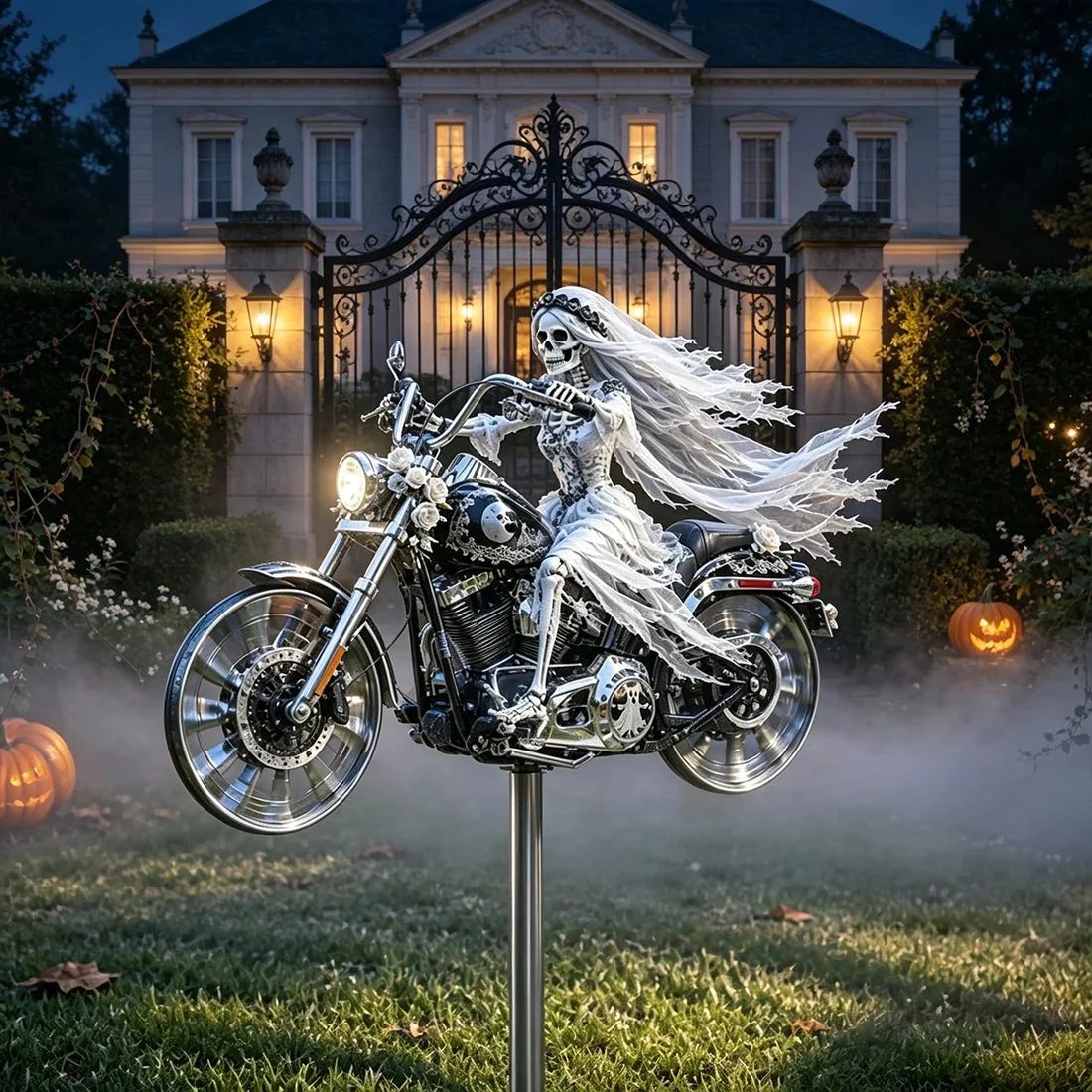 🎃 Halloween Motorcycle Garden Windmill 🏍️💨- TH