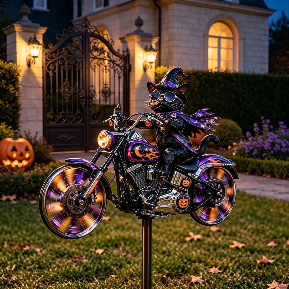 🎃 Halloween Motorcycle Garden Windmill 🏍️💨- TH