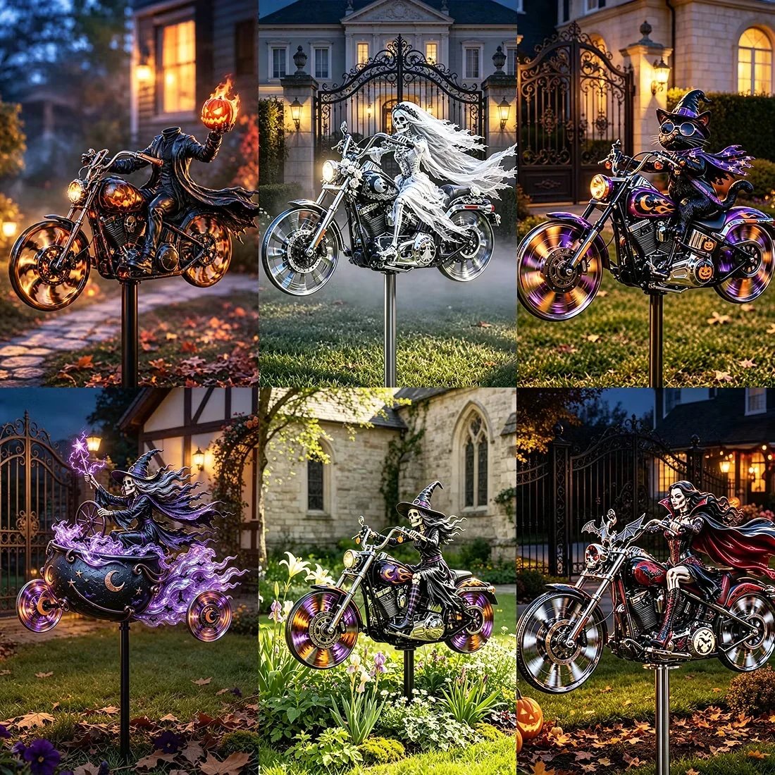 🎃 Halloween Motorcycle Garden Windmill 🏍️💨- TH