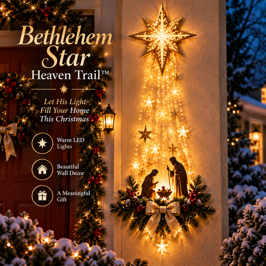 ✨Last Day 70% OFF✨✝️ Bethlehem Star of Faith™ – Lighted Nativity Wall Decor-TH