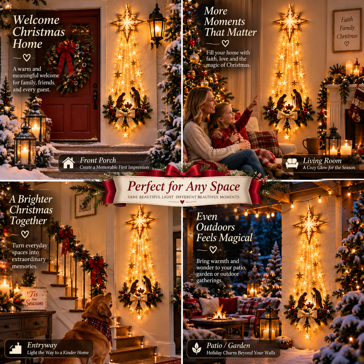 ✨Last Day 70% OFF✨✝️ Bethlehem Star of Faith™ – Lighted Nativity Wall Decor-TH