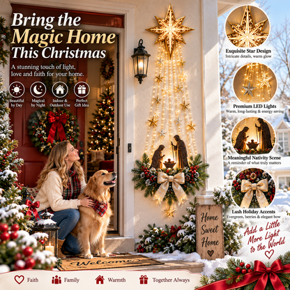 ✨Last Day 70% OFF✨✝️ Bethlehem Star of Faith™ – Lighted Nativity Wall Decor-TH