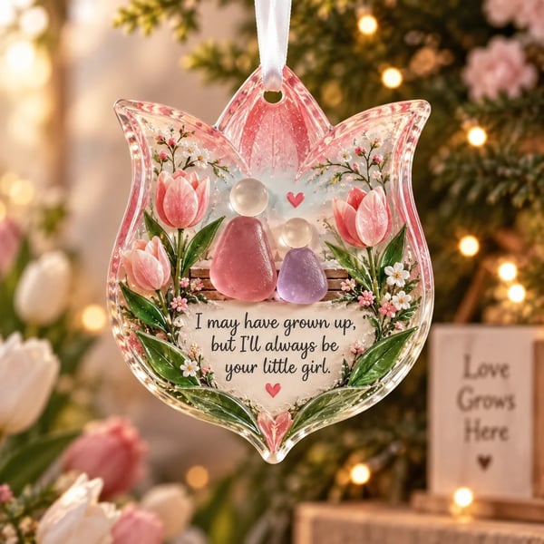 🌸 Floral Christmas Ornament – Heartfelt Holiday Keepsake for Loved Ones - TH