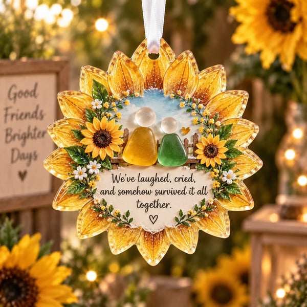 🌸 Floral Christmas Ornament – Heartfelt Holiday Keepsake for Loved Ones - TH