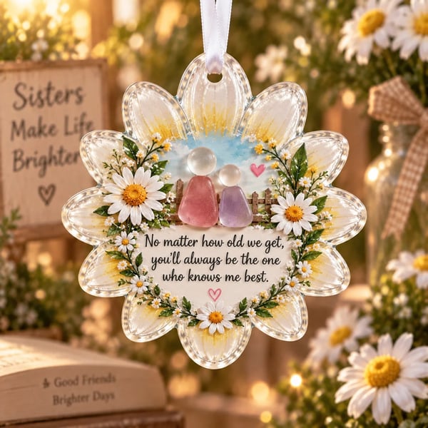 🌸 Floral Christmas Ornament – Heartfelt Holiday Keepsake for Loved Ones - TH