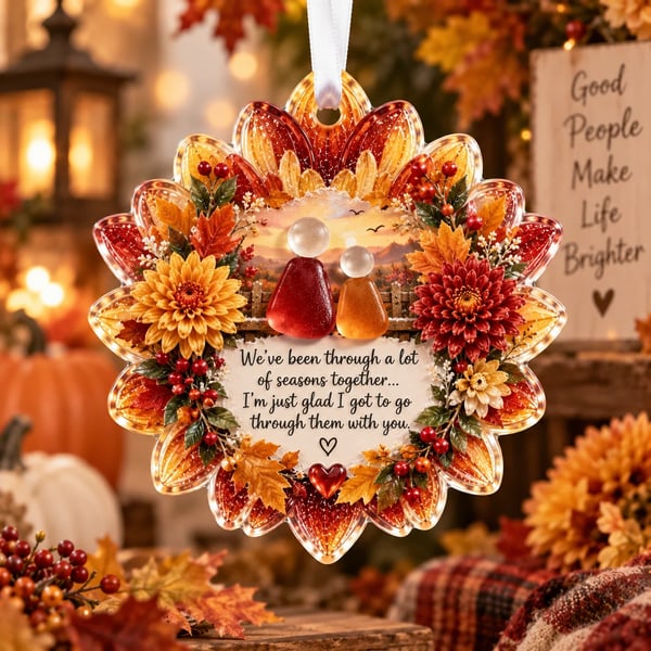 🌸 Floral Christmas Ornament – Heartfelt Holiday Keepsake for Loved Ones - TH
