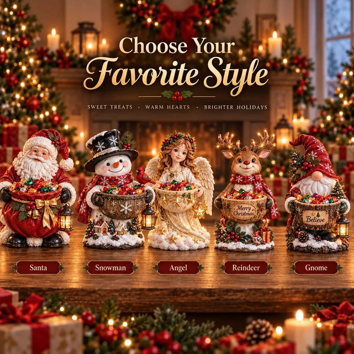 🎄 Christmas Sale – 49% OFF ✨ Lighted Christmas Candy Bowl Collection – 5 Festive Holiday Designs - TH