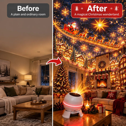 🔥LAST DAY 70% OFF -🎄 Magical Christmas Projection Night Light – Transform Any Room Into A Holiday Wonderland - TH