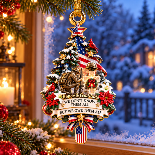2026 Honor & Gratitude Christmas Tree Ornament – Military Tribute & Memorial Keepsake - TH
