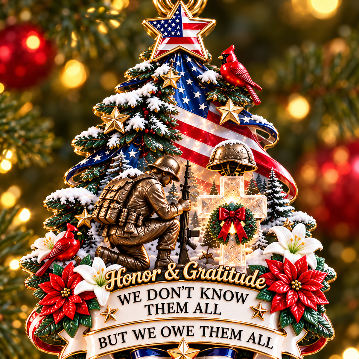 2026 Honor & Gratitude Christmas Tree Ornament – Military Tribute & Memorial Keepsake - TH