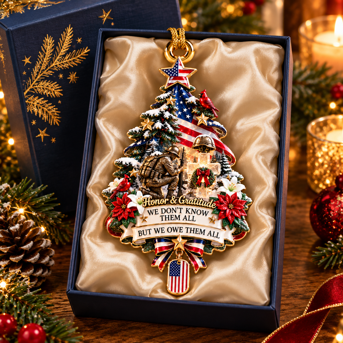 2026 Honor & Gratitude Christmas Tree Ornament – Military Tribute & Memorial Keepsake - TH