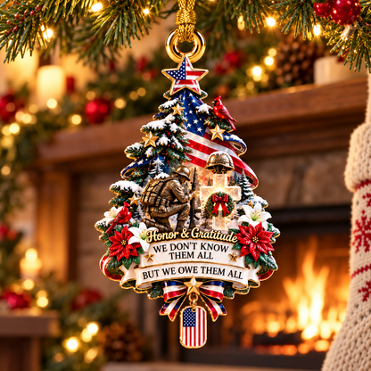 2026 Honor & Gratitude Christmas Tree Ornament – Military Tribute & Memorial Keepsake - TH